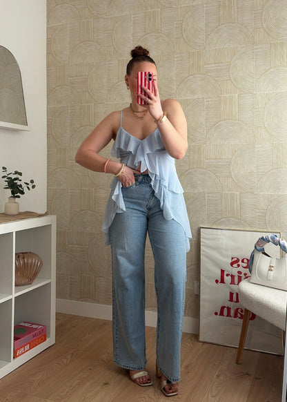 Top asymétrique bleu - PAULA