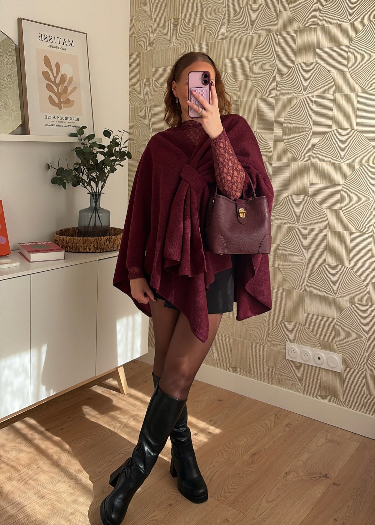 Poncho bordeaux - NATE