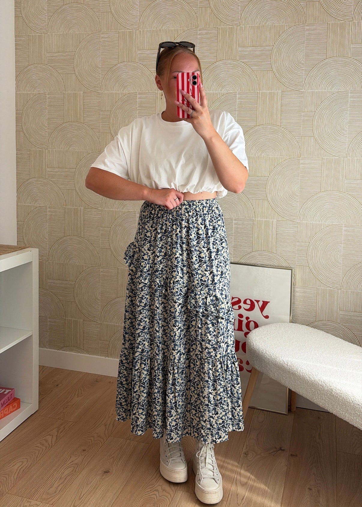 Jupe longue navy - FLOWERS