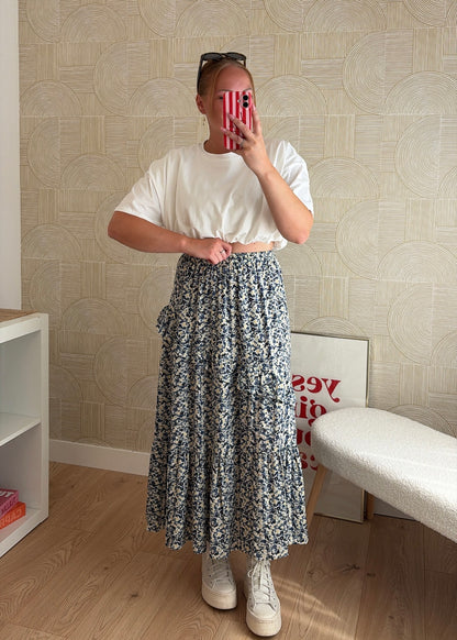 Jupe longue navy - FLOWERS