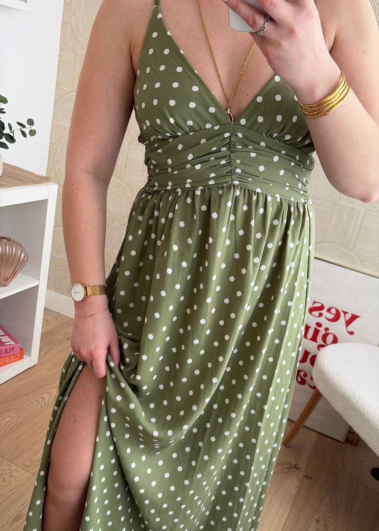 Robe longue olive - POIS