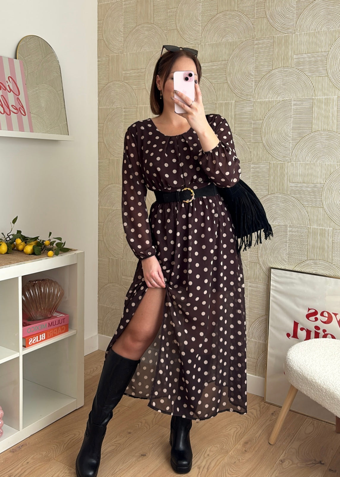 Robe longue marron - VICKYA