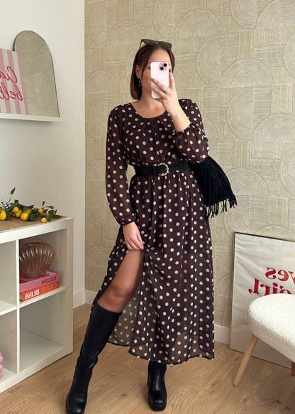 Robe longue marron - VICKYA