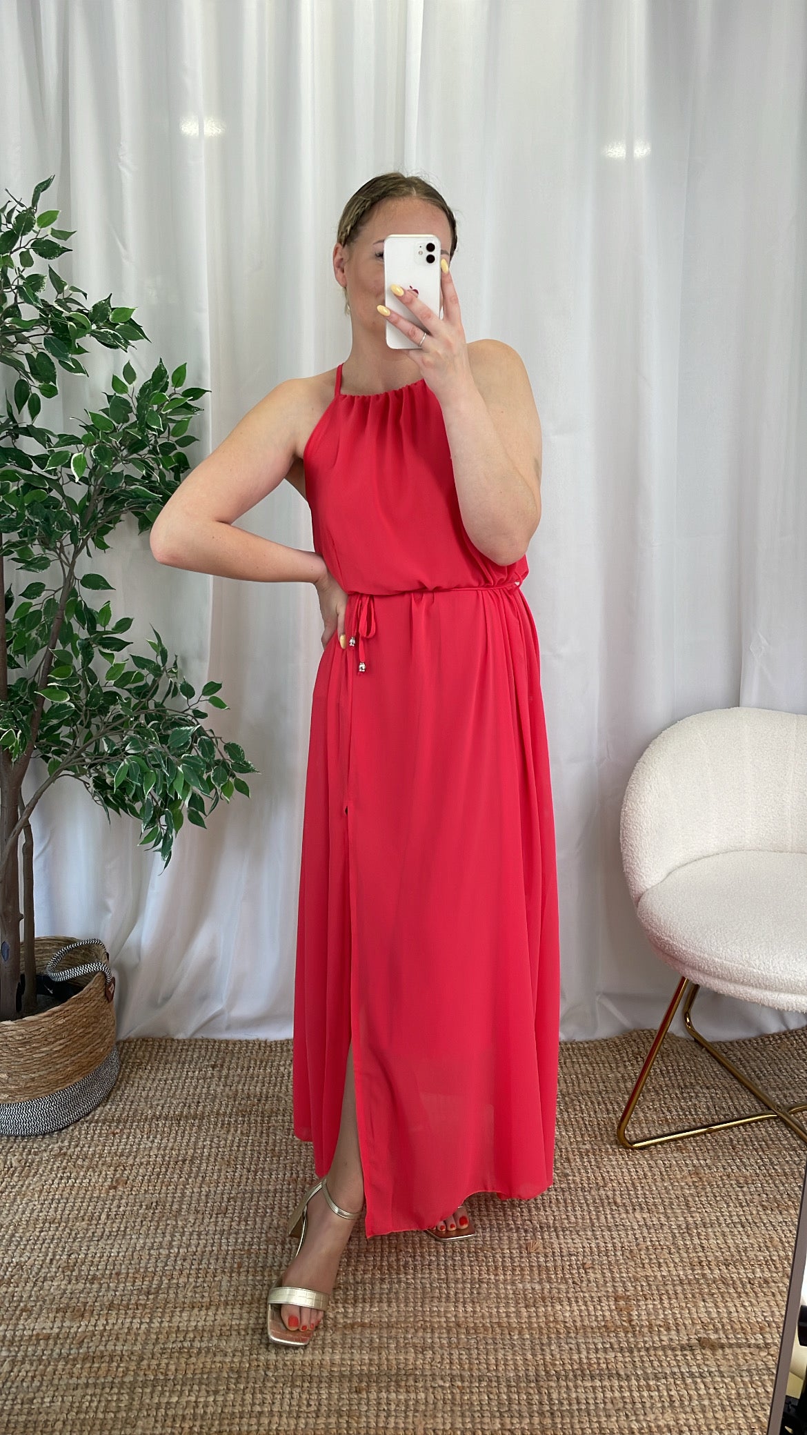 Robe longue corail KIARA