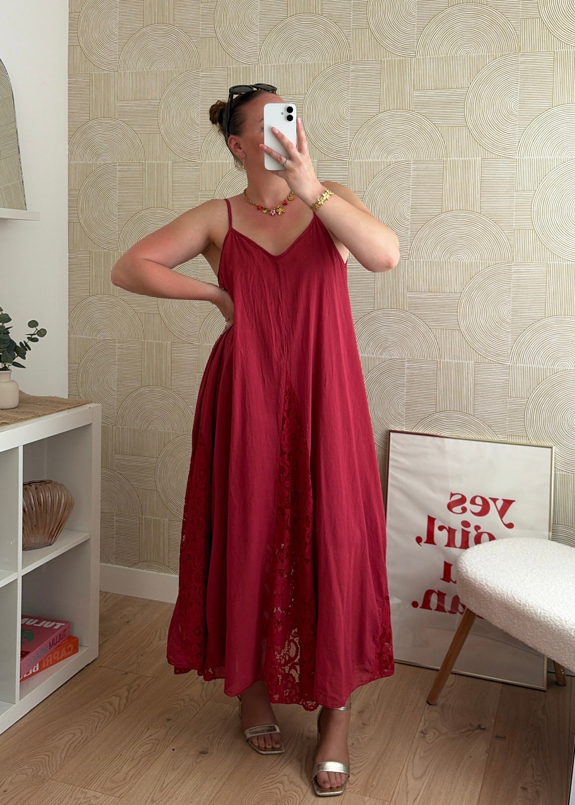 Robe dentelle bordeaux - CALIPSO