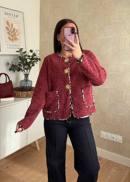 Veste détails soleil bordeaux - HELENA