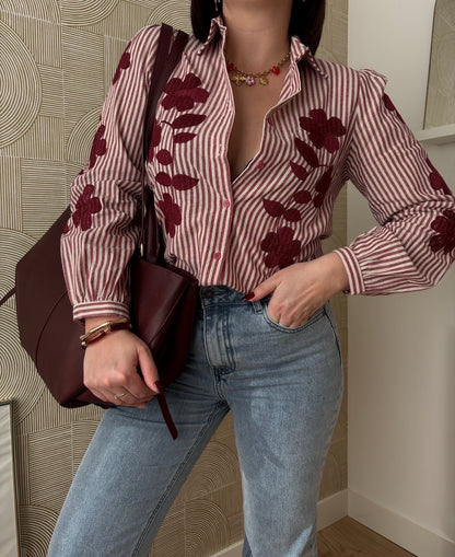 Chemisier bordeaux - SWAN