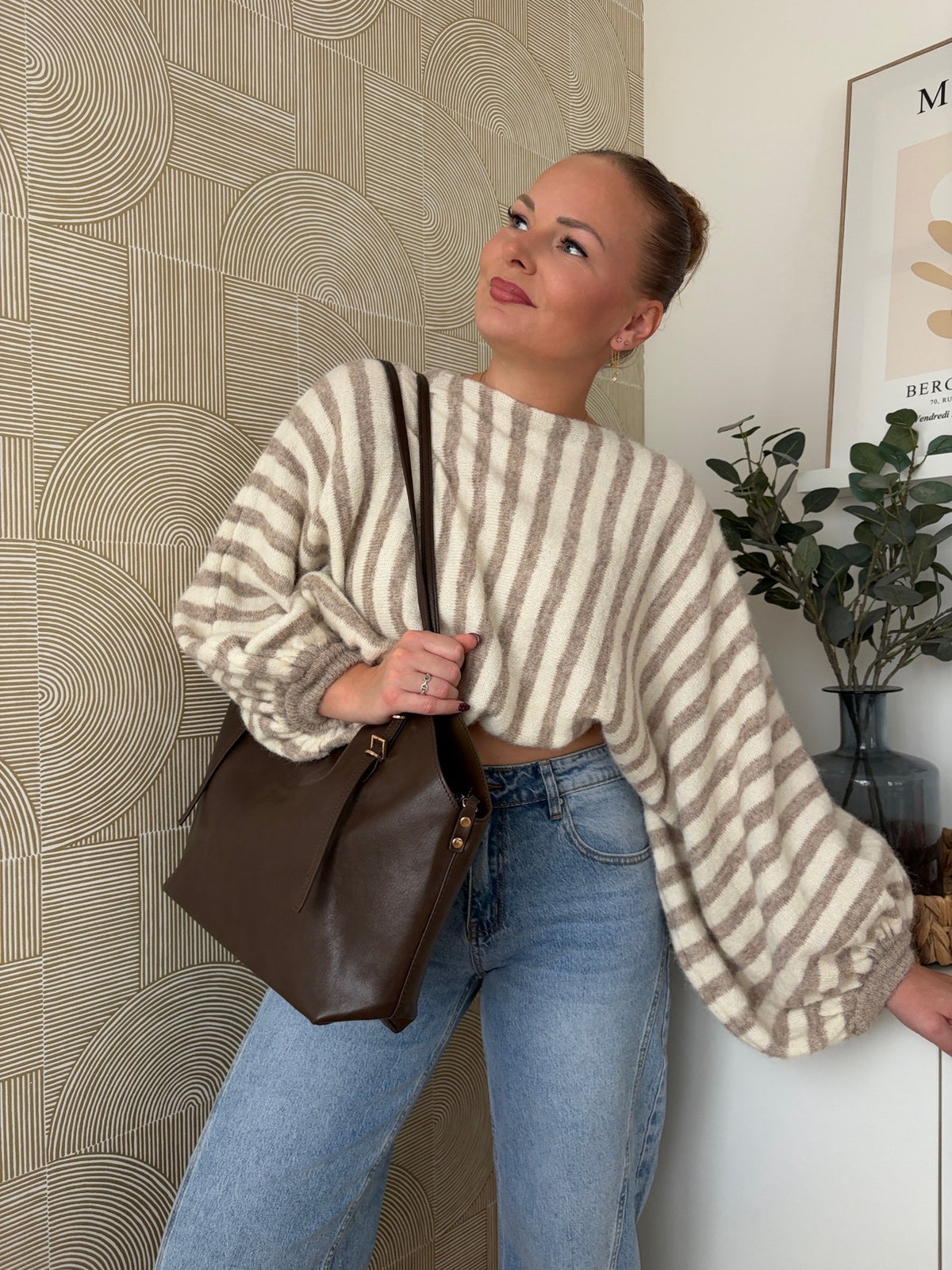 Pull rayé beige - ALIX