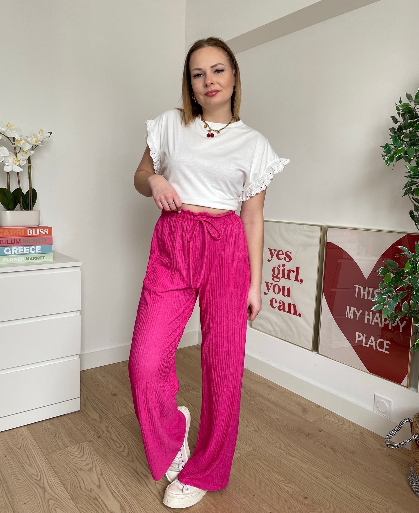 Pantalon fluide fuchsia  PERLA