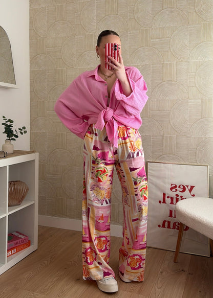 Pantalon fluide rose - VINTAGE