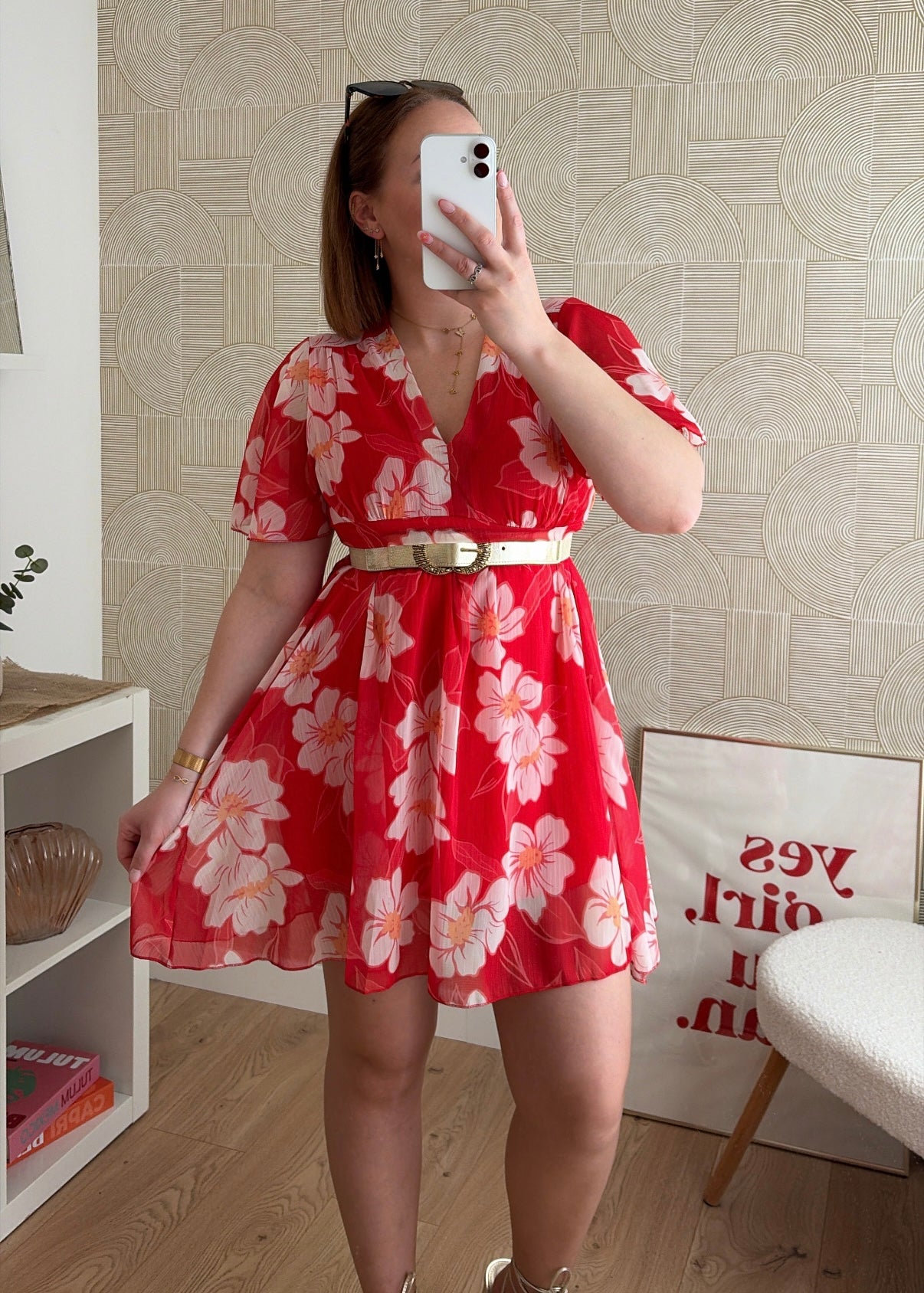 Robe courte rouge - SCARLETT