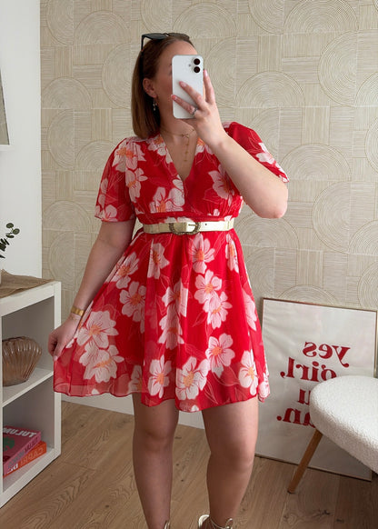 Robe courte rouge - SCARLETT