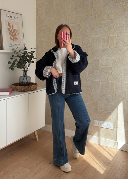 Veste réversible teddy navy - LORIA