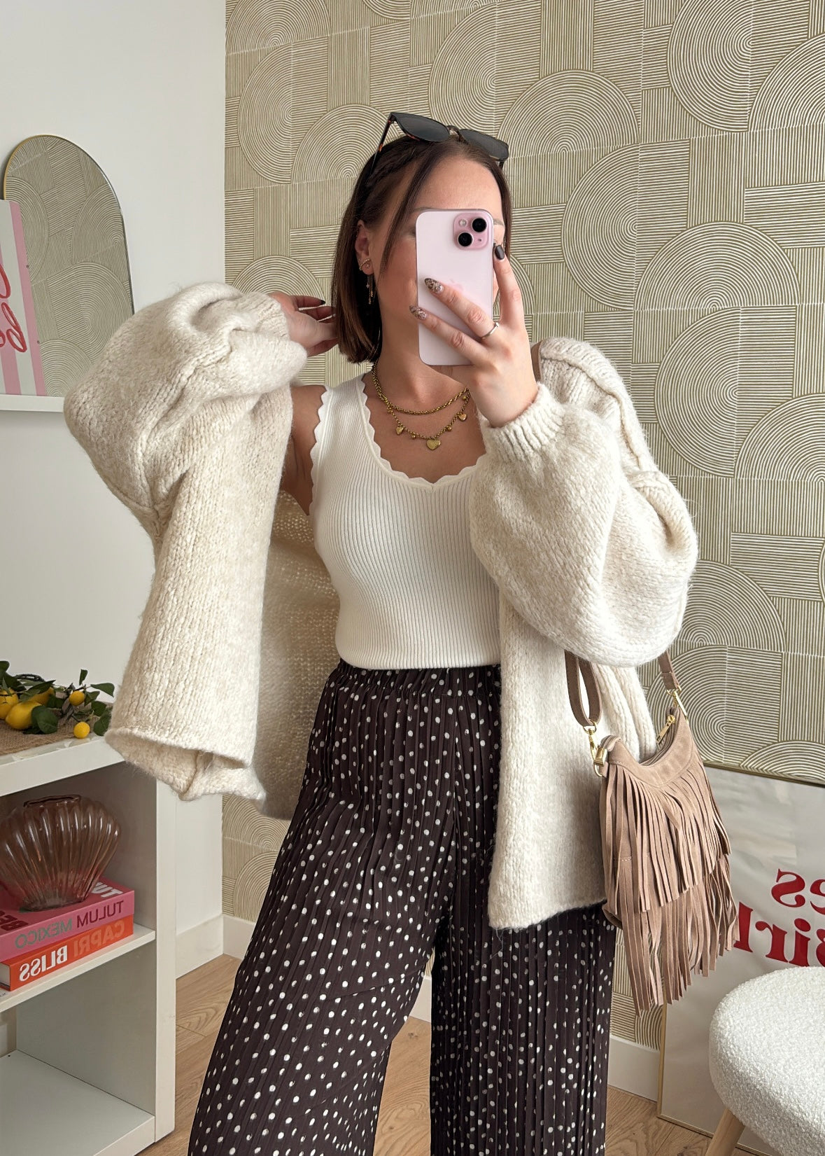 Pantalon plissée marron - ROSERAY