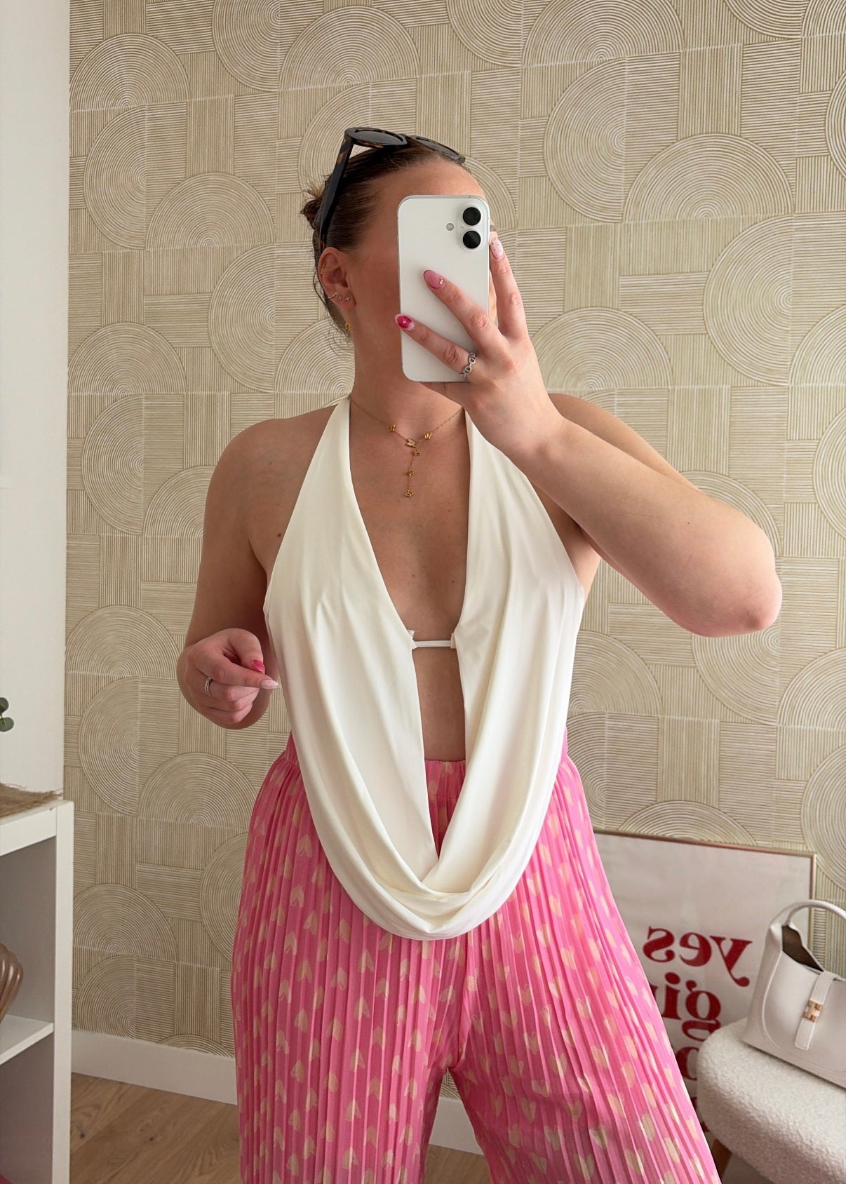 Top drapé blanc - IVORY