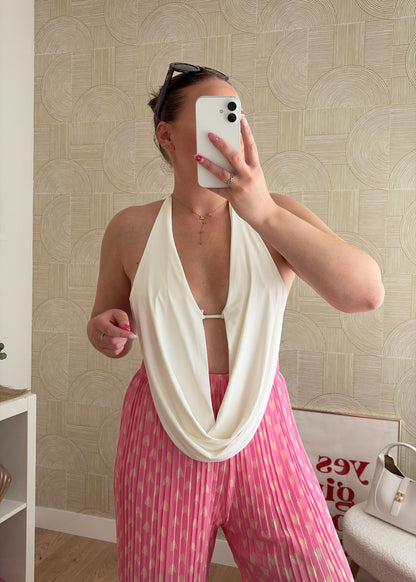 Top drapé blanc - IVORY