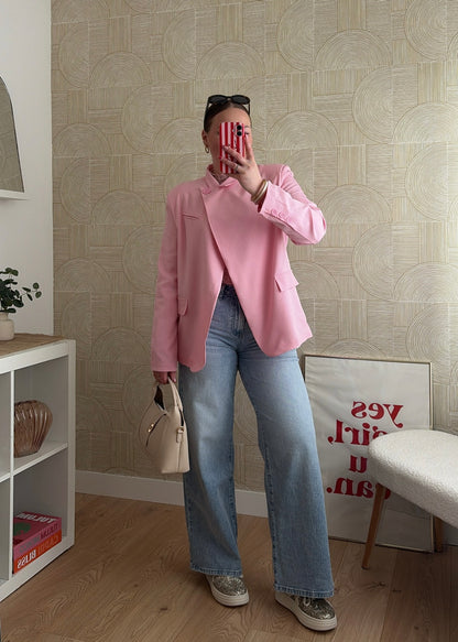 Blazer asymétrique rose - ELSA