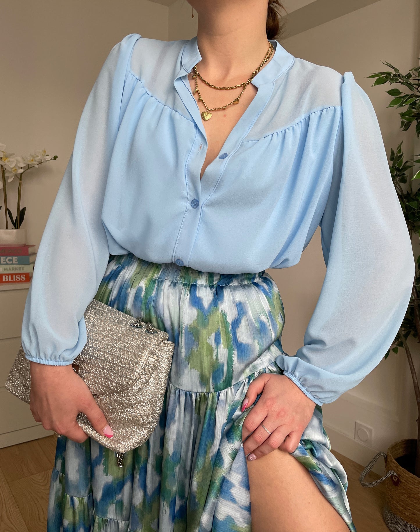 Chemise unie bleu SYMPTIA