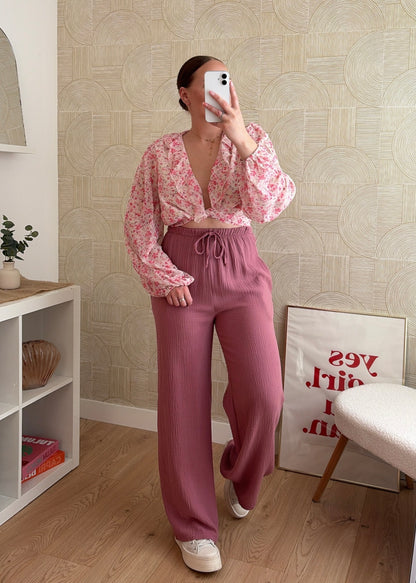 Pantalon rose - GAZE DE COTON