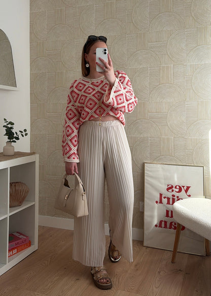 Pantalon plissé beige - ISIS
