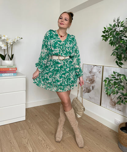 Robe courte vert LUNAÉ