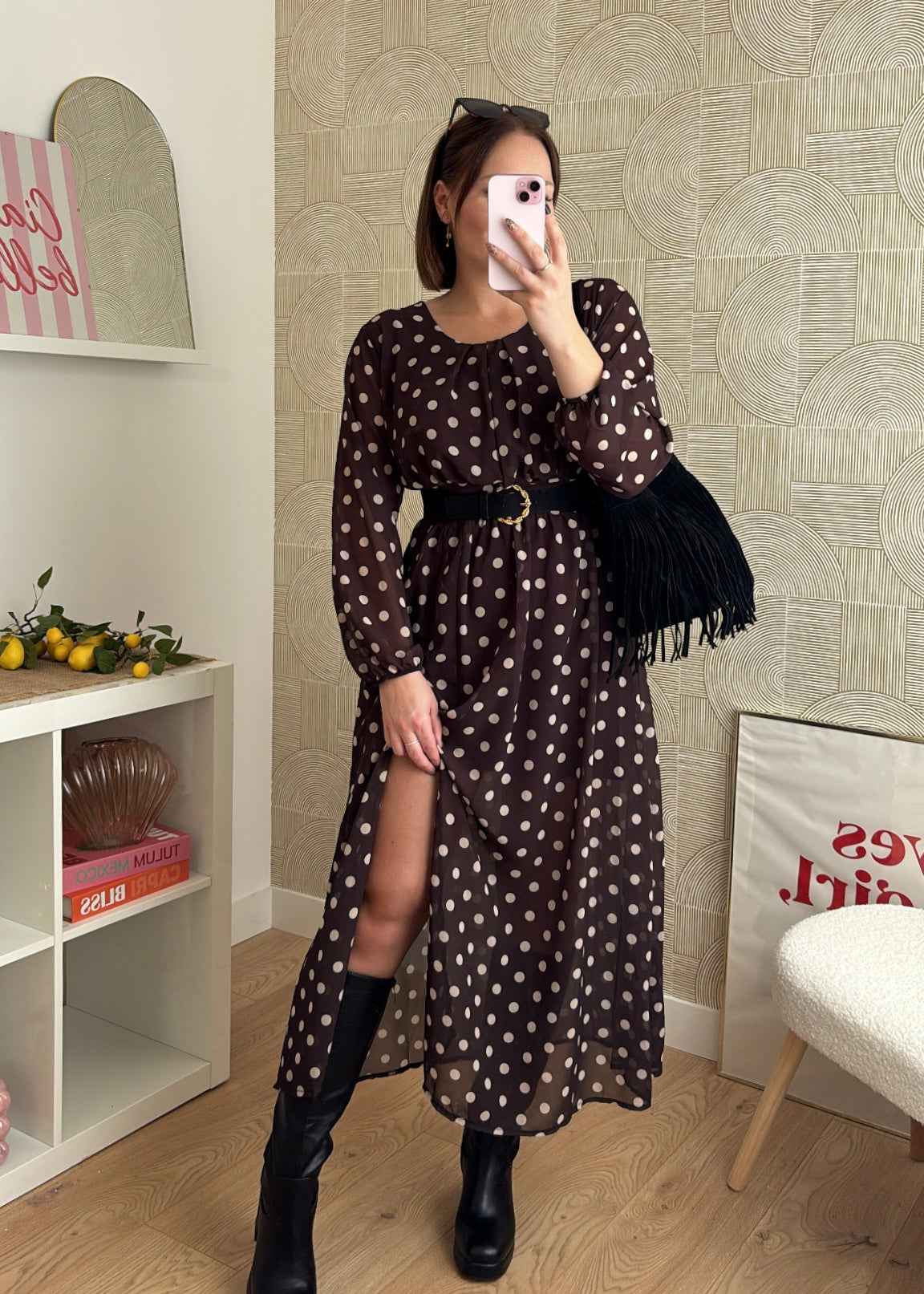 Robe longue marron - VICKYA