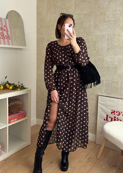 Robe longue marron - VICKYA