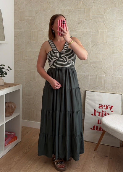 Robe longue kaki - BOHEMIA