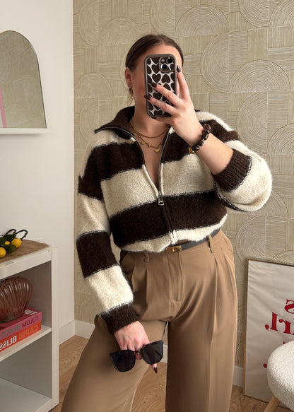 Gilet zippé choco - PACCO