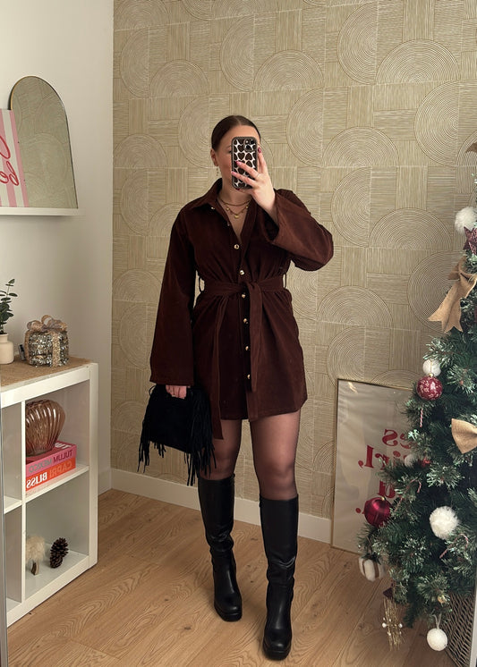 Robe chocolat - DAIM SUÈDE