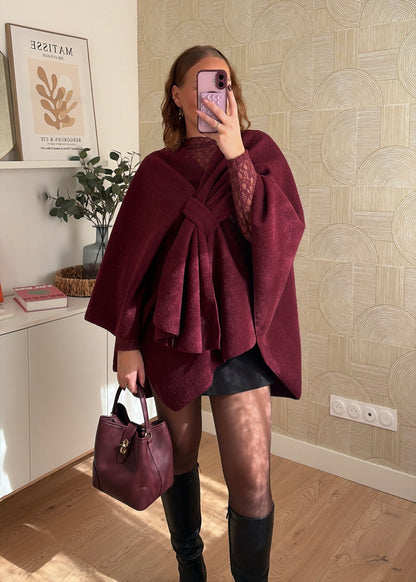 Poncho bordeaux - NATE