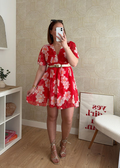 Robe courte rouge - SCARLETT
