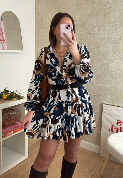 Robe patineuse - CREAMY BROWN