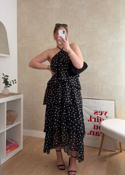 Robe à volants noire - FLYA