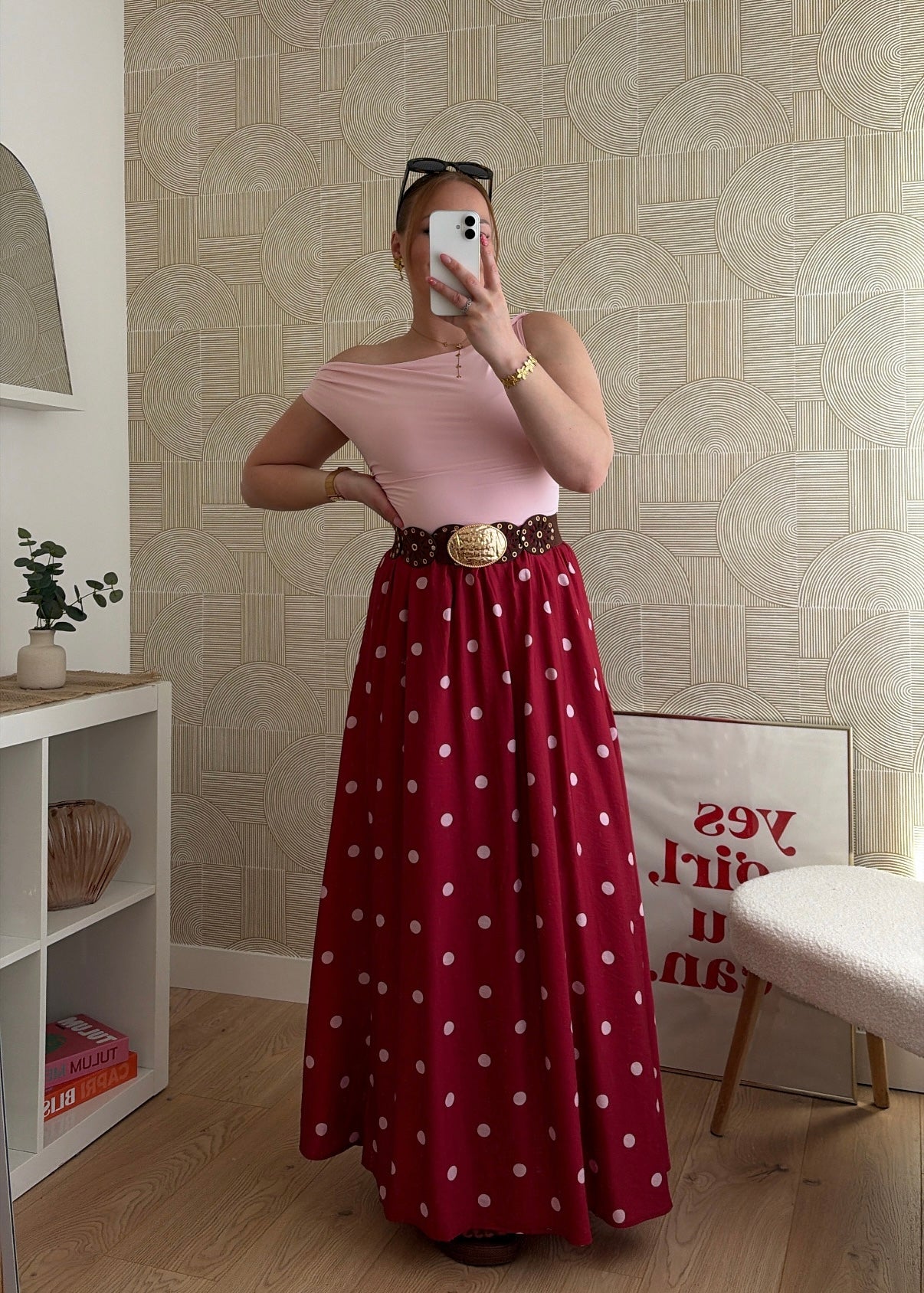Jupe longue burgundy - POIS