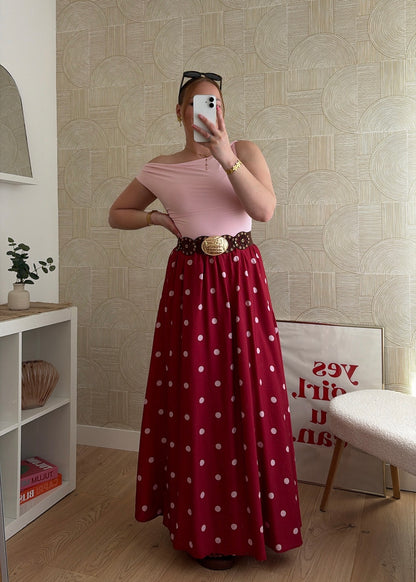Jupe longue burgundy - POIS
