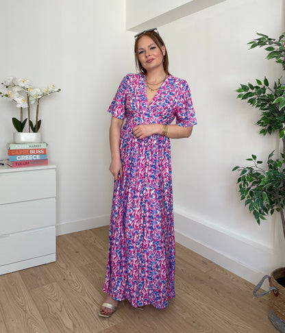 Robe longue rose MÉLODIE