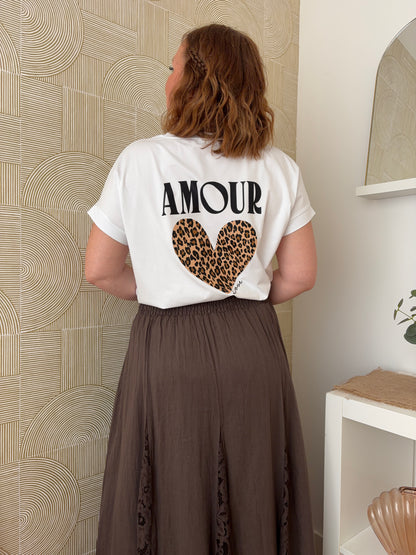 T-shirt amour blanc - LÉOPARD
