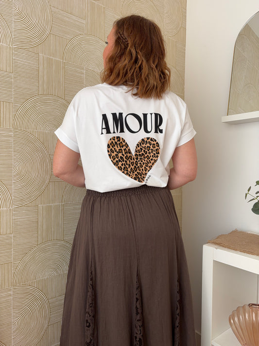 T-shirt amour blanc - LÉOPARD