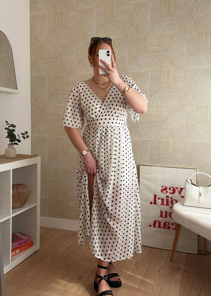 Robe longue blanche - POIS