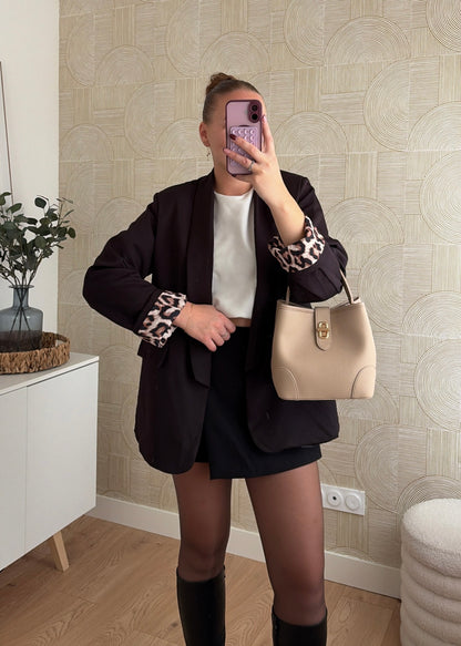 Blazer noir à revers - LEO