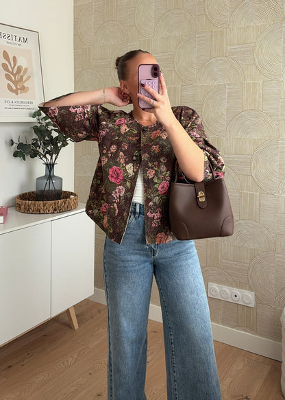 Veste cape à fleurs - CHOCO