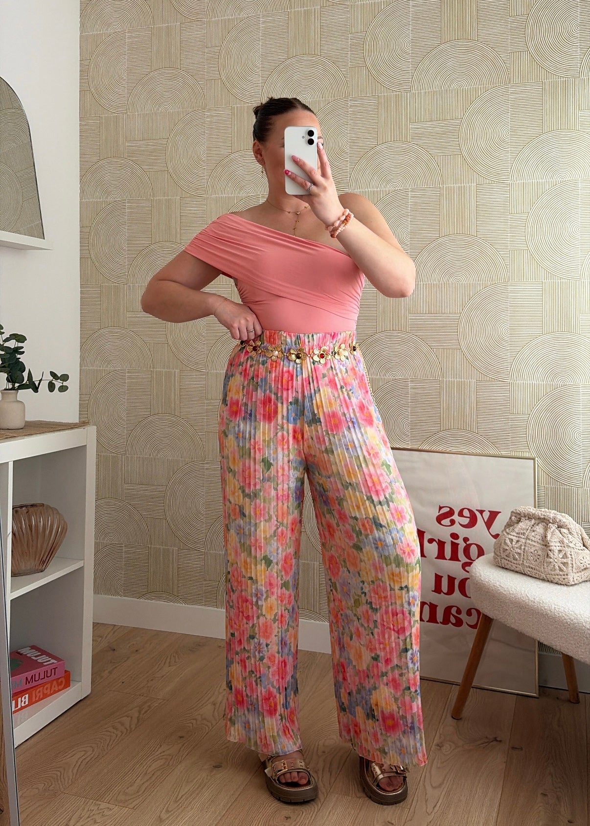 Pantalon plissé à fleurs - MIA