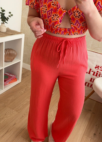 Pantalon corail - GAZE DE COTON