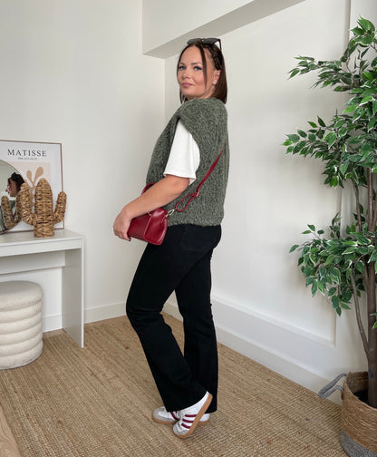 Gilet feutrine kaki - OLIVIA