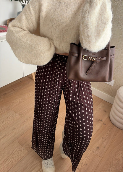 Pantalon plissé choco - POIS