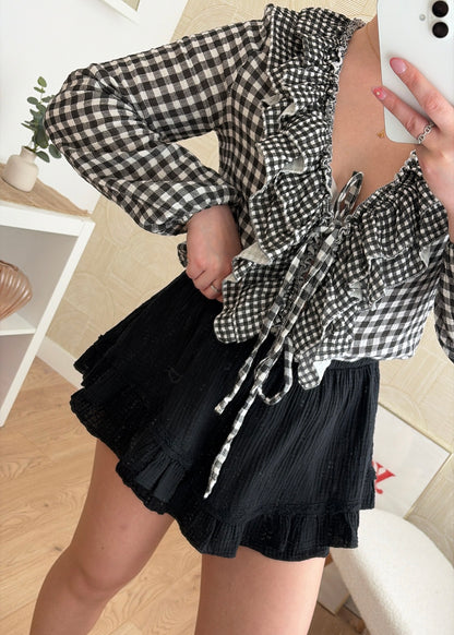 Jupe-short noire - GAZE DE COTON