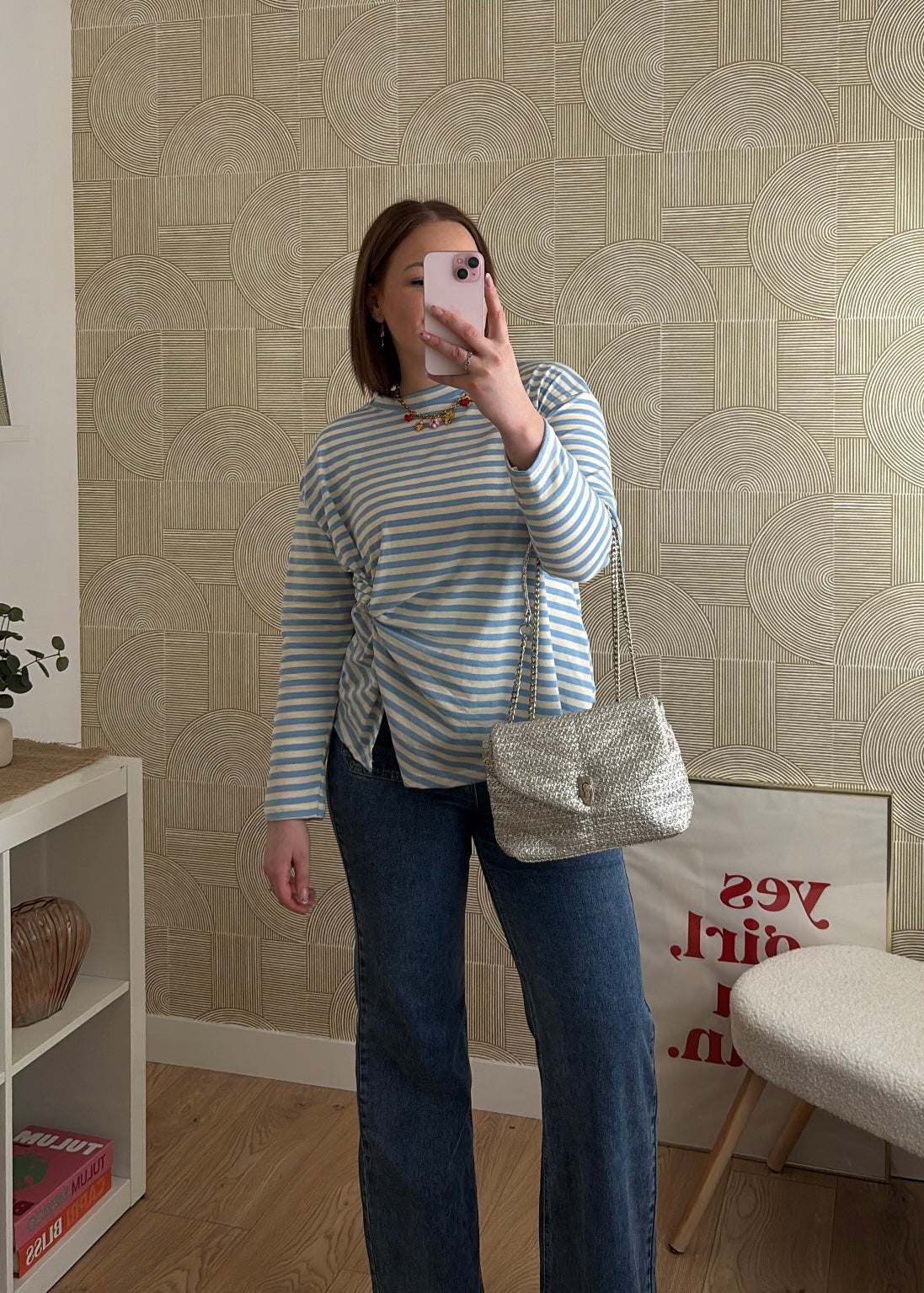 Top marinière drapé bleu - JADE