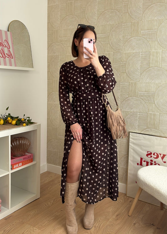 Robe longue marron - VICKYA