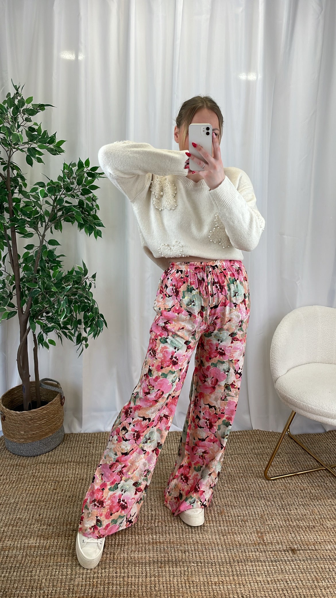 Pantalon fluide rose HANITA